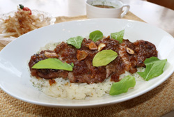 道後さや温泉ゆららのお食事処 ステーキ on the バターライス